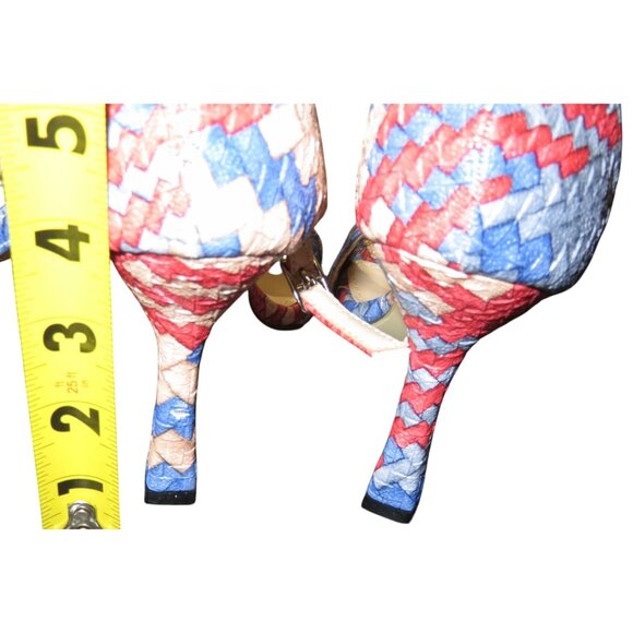 JUSTFAB Braided Vegan Leather Ankle Strap Stiletto Heeled Sandals size 38 US 8 - Picture 4 of 12